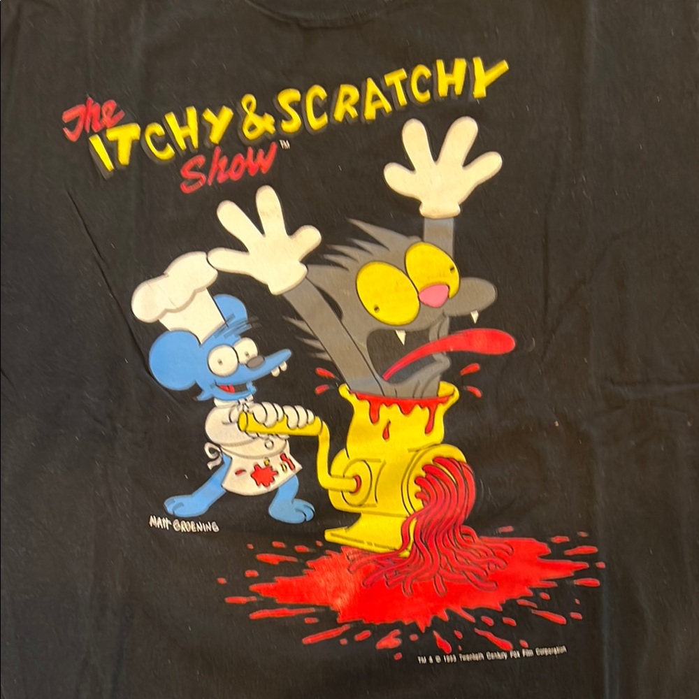 Fruit of the Loom Black and Red Cartoon Graphic Tee